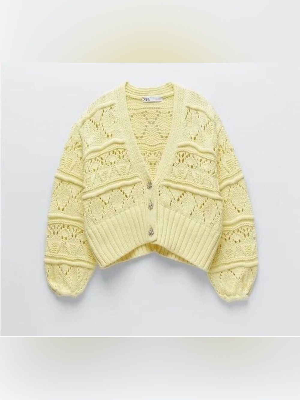 EUC Zara knit cardigan with jewel buttons COTTON oversized